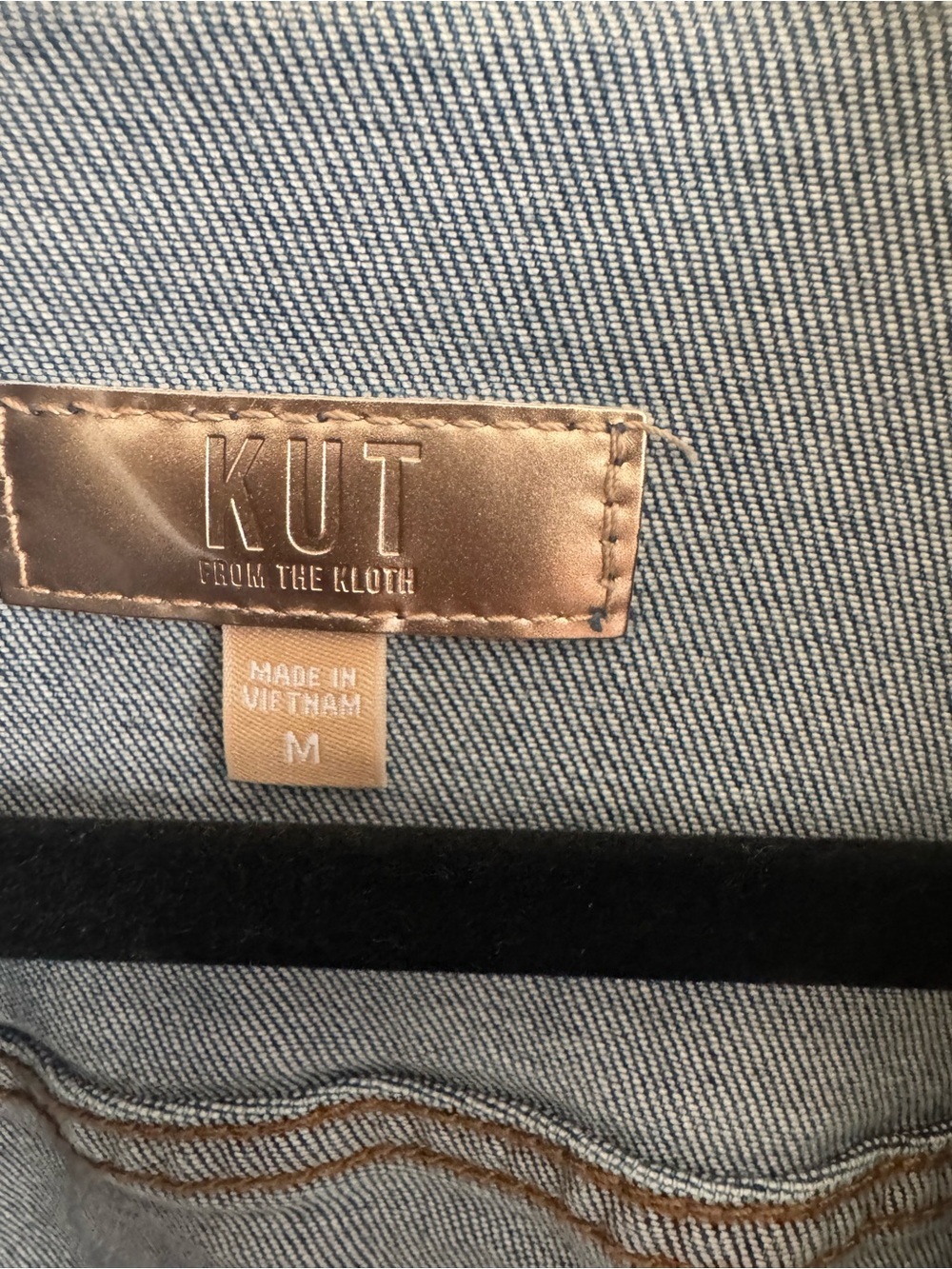 KUT From The Kloth Raw Hem Fitted Denim Jacket Medium - Picture 6 of 6